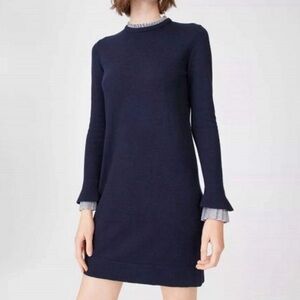 🍂fall drop🍂 Club Monaco Wool sweater dress with cotton stripe details